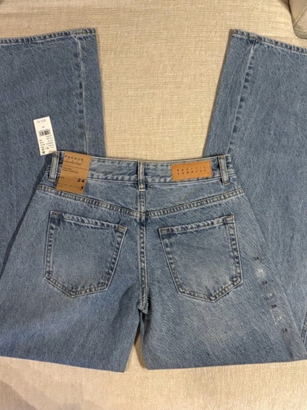 PacSun Casey Astrid Low Rise Baggy Wide Leg Jeans Astrid Blue Denim 24 NWT NEW - Picture 2 of 5